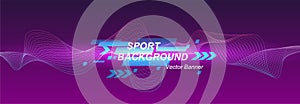 Dynamic sport poster. Abstract colorful art